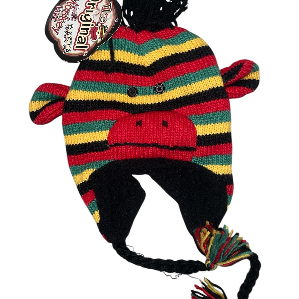 NWT THE ORIGINAL RASTA SOCK MONKEY HAT